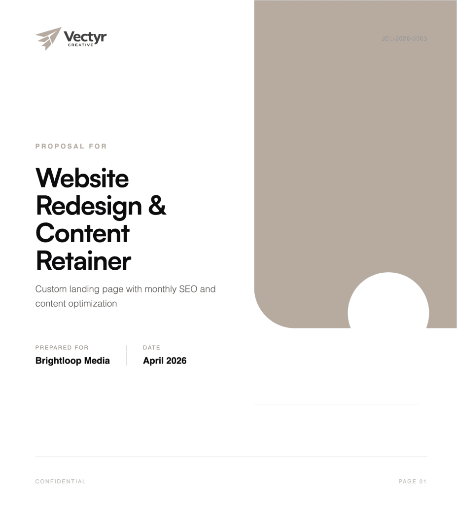 Marketing proposal cover page example