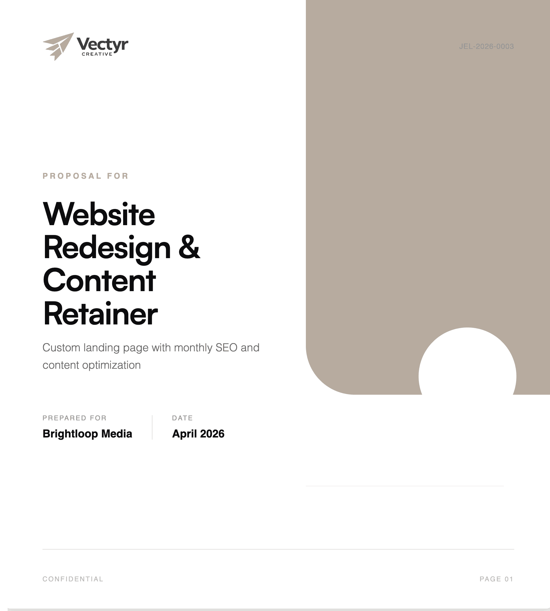 Branded agency proposal created with Propopad as a Qwilr alternative